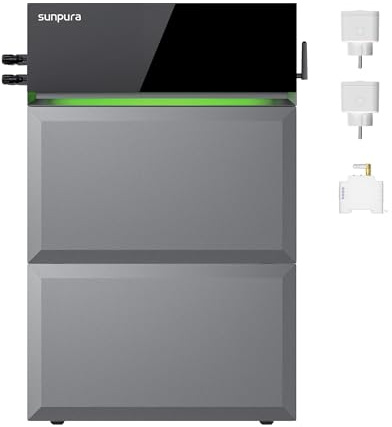 Sunpura S2400 Plug & Play Energiespeichersystem mit 4,8 kWh (bis 9,6 kWh erweiterbar) | Für Balkon-PV, Mietwohnungen & Smart Home | 8000 Zyklen, IP65 & VDE-zertifiziert
