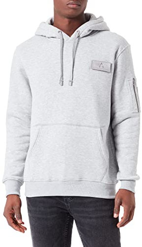 Alpha Industries Red Stripe Hoody Kapuzensweat für Herren Grey Heather