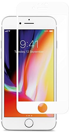 Moshi iVisor AG Screen Protector for iPhone SE 2020/8/7, Anti-glare, Matte, Easy-installation, Full Screen Protection, Washable&Reusable, Scratch&Fingerprint Resistance, White