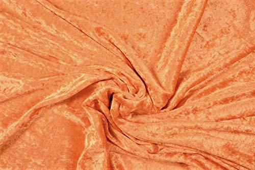 Pannesamt Stoff Meterware für Deko, Basteln und Bekleidung, 1 Meter - 147 cm Breit - Samt ähnliche Oberfläche Stoffe (Orange 3105)