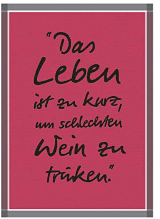 Ross Geschirrtuch DAS Leben IST ZU KURZ, rot/grau, Größe:50 x 70 cm