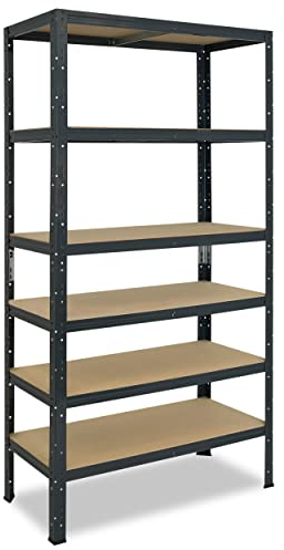 shelfplaza® 200x60x40cm HOME Schwerlastregal anthrazit/Metallregal mit 6 Böden/Kellerregal Metall, Garagenregal, Werkstattregal oder Regal Lagerregal/Steckregal Metall mit 145kg Tragkraft