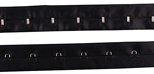 WedDecor Silber Haken und Öse Schwarz Klebeband für Schneiderei Reparatur Bekleidung Unterwäsche Entwerfen DIY Kunst Handwerk Projekte Personalisieren Stoffe - Schwarz, 3 Metre