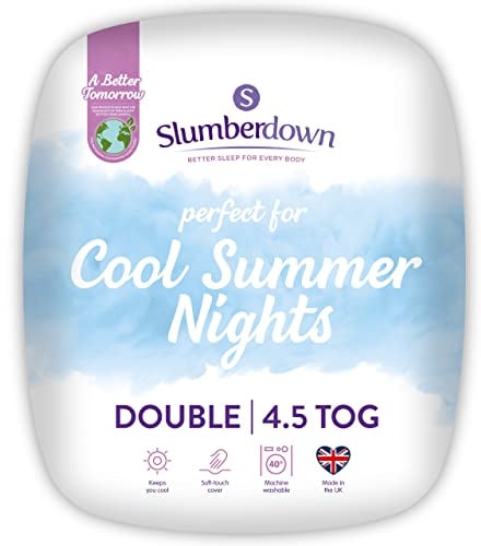 Slumberdown Cool Summer Nights 4.5 Tog Double Duvet - Lightweight, Breathable & UK Made Double Quilt, Non-Allergenic & Machine Washable - Perfect Summer Duvet for Hot Nights (200 x 200cm)