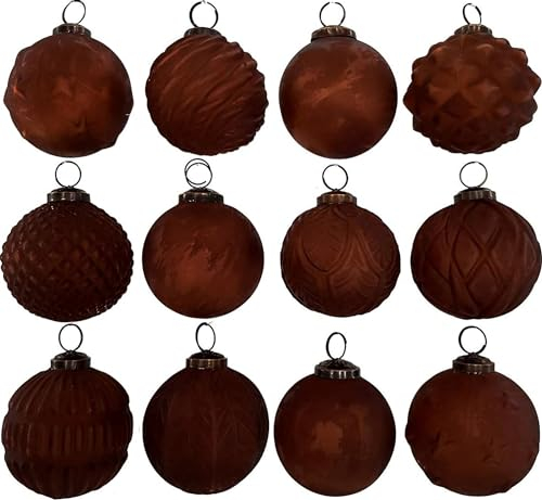 My-goodbuy24 Premium Weihnachtskugeln 12-teiliges Set Echtglas Glaskugeln Weihnachten Weihnachtsdeko Tannenbaumkugeln Glas Christbaumkugeln Weihnachtsbaum (I195)