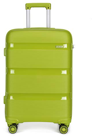 KONO Valigia Trolley Rigida Bagaglio a Mano 55cm Leggero in Polipropilene Valige con 4 Ruote e TSA Lucchetto (S, Verde)