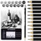 Surcotto Bleistifte Set, 9 Bleistifte mit 3 Kohlestifte, 1 Spitzer, 1 Radiergummi, 2H H HB B 2B 4B 5B 6B 8B, Zeichenstifte für Anfänger Künstler, professionelle Graphitstift
