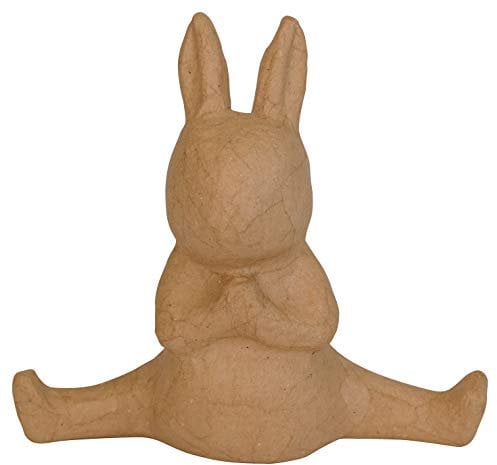 Décopatch SA224C - Figur aus Pappmaché, Kaninchen Yoga, 8x18,5x17cm, 1 Stück
