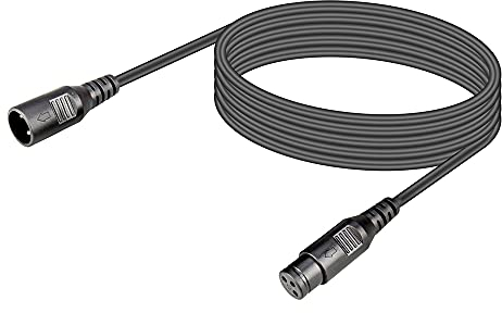 XLR Patch Cable, 10ft 3m, Male and Female Connectors, for Stage Lights and DMX Signal Connection