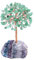 Jovivi Albero della Vita Sopramobile Decorazione in Cristallo Pietra Fengshui Ornamento Guarigione Meditazione Portafortuna Regalo-avventurina