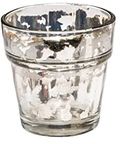 Antikas - Lot de 6 bougies chauffe-plat Chabby Chic | Verre doré | H 6,5 x l 6,5 cm