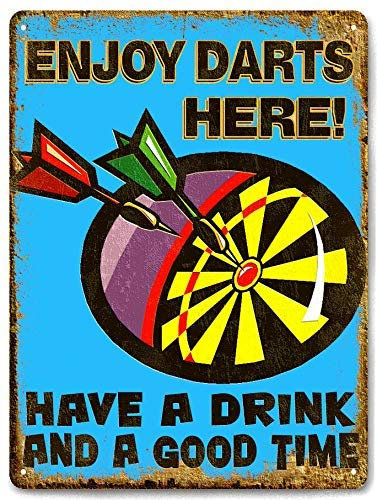 RIFOSA 12x16 Dart Board Metal Sign Drinks Vintage Bar Pub Man Cave Wall Decor