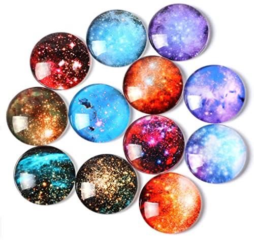 profesticker Kühlschrankmagnete Glas Magnete Dekorative Magnete Glascabochons Magnetische Wohnkultur für Küche, Magnettafel etc (mehrfarbige Galaxie)