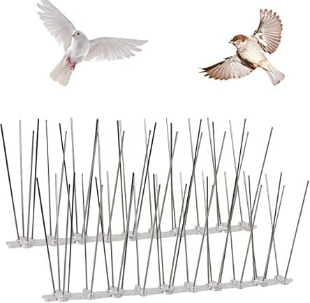 Bird Spikes 50cm for Pigeons Anti Pigeon Spikes Clear Bird Spike Anti Bird Spikes Stainless Steel Bird Deterrent Spikes Garden Deterrent for Gardens Small Birds Cat Balcony (0.5m)