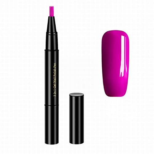 1PC Nail Polish Pen, One Step Gel Nail Polish Pen, 3 in 1 Nail Gel Painting Pen DIY Nail Art Beauty Gifts