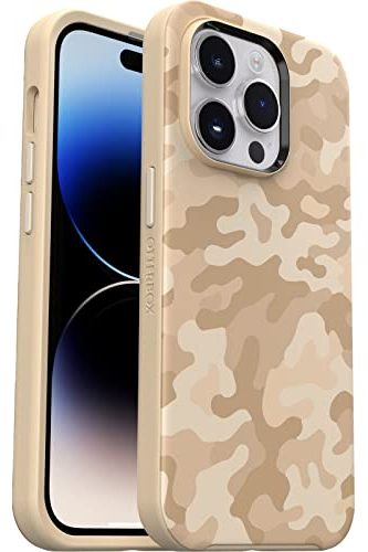 OtterBox Symmetry+ Case for iPhone 14 Pro with MagSafe, Shockproof, Drop proof, Protective Thin Case, 3x Tested to Military Standard, SAND STORM CAMO