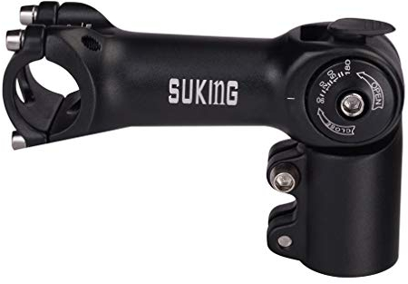 CYSKY Verstellbar Vorbau 31,8 60mm/80mm/93mm 0-90 Grad Verstellbar MTB Vorbau Lenker Vorbau Verstellbar Fahrrad lenkervorbau für Mountainbike Rennrad BMX Stadtradeln (Schwarz, 93mm)