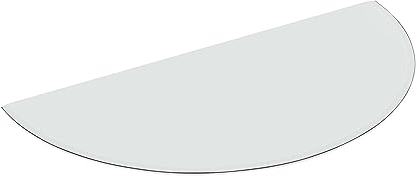 EWO Funkenschutzplatte - Glasplatte für Kaminöfen in Halbkreis-Form (40 x 80 x 0,6 cm) - Bodenplatte als Kamin Funkenschutz mit ESG-Sicherheitsglas - Kaminplatte Boden-Schutzglas
