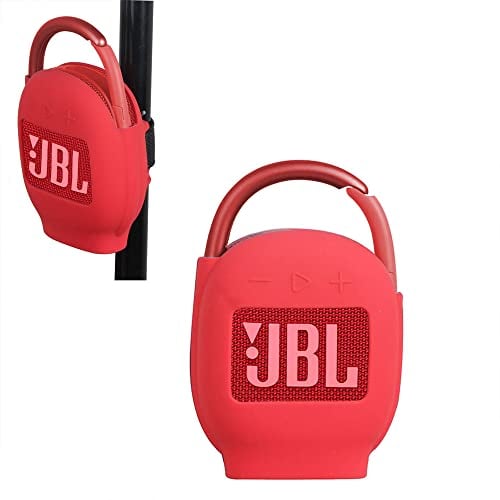 Hermitshell Silicone Sleeve is Suitable for JBL Clip 5 /JBL Clip 4 Waterproof, Portable Speaker (Red) (Silicone Cover Only)