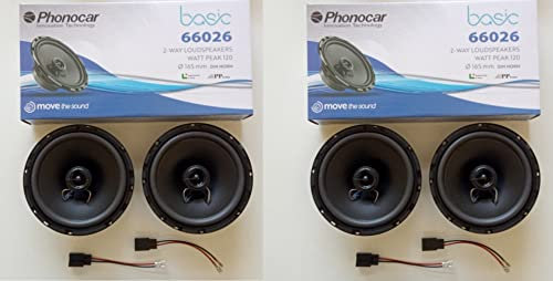GENERALCAR Kit haut-parleurs + câbles pour Peugeot 307 avant et arrière de 2001 à 2009