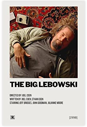 EDSC Film The Big Lebowski Vintage Leinwand Poster Schlafzimmer Dekor Sport Landschaft Büro Zimmer Dekor Geschenk Rahmen: 30 x 45 cm