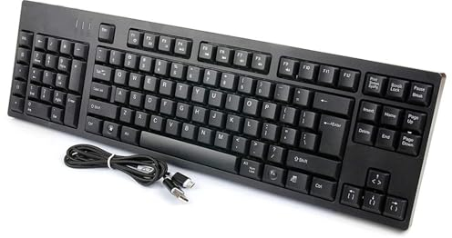 Yunseity Linkshänder-Tastatur - Kabelgebundene USB-Tastatur Mit 2 USB-Hubs, 109 Tasten, Ergonomisch, Mit Nummernblock für Die Linke Hand, für Das Home Office
