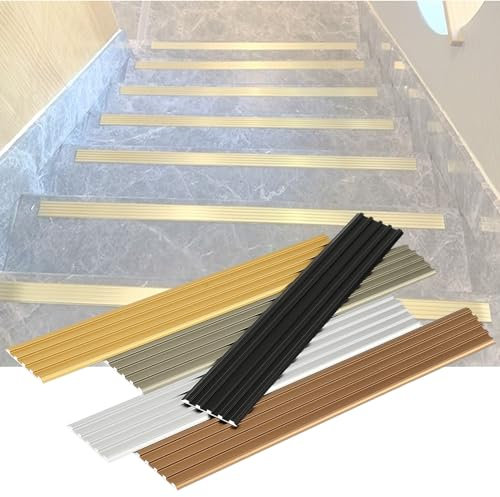 LIYI929GP Pente Bande Antidérapante Escalier Baguette De Finition, Sécurité Nez De Marche Profilé D'escalier en Aluminium, Bande De Bordure, 90x4cm 90x5cm Durable Rampe Strié Marches D'escaliers