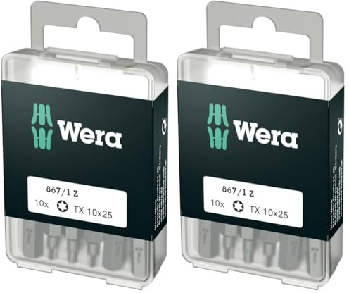 Wera Bit-Sortiment, 867/1 TX 10 DIY, TX 10 x 25 mm (10 Bits pro Box), 05072406001 (Packung mit 2)
