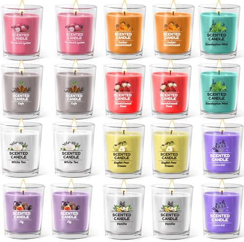 20 Pack Scented Candles Gifts for Women,5.65 oz Aromatherapy Glass Candle Gift Set, Jar Candle, Applies to Birthday,Yoga,Weddings,Mother's Day Gifts
