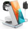 CIYOYO 3 in 1 Wireless Charging Station for Samsung, 18W Fast Charger Stand for Galaxy S25/S24 S23 Ultra S22 S21 Z Flip, Watch Charger for Galaxy 7/6/5/5 Pro/4/3, Buds 2 Pro, Silver