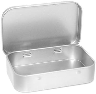 BFLKY Small Iron Storage Box With Lid Slide Cover Jewelry Container Rectangular Hinged Tins For Storing Money Coin Candy