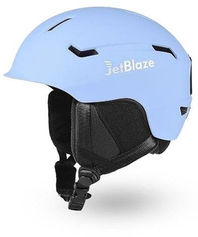 JetBlaze Skihelm Herren Damen Unisex Ski Helm Schneesporthelm mit Belüftungsöffnungen PC Schale EPS Kern für Skifahren Snowboard Schneehelm für Erwachsene Jugend Blue Size S