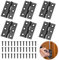 Black Hinges, Butt Hinges, 2.5 inch Black Door Hinge with Screws, Small Hinge for Internal Doors, Wood, Cupboard, Cabinet(6PCS)