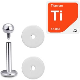 Titan Labret mit Innengewinde Anti Wildfleisch Disc SET gegen Wildfleisch Keloid am Ohr Conch Helix Piercing in 1,2 x 6 x 3mm