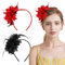 2 Pièces Bandeau Plumes de Fleur Artificielle, Fausses Plumes Fascinators Coiffes, Vintage Serre Tete Plumes pour Femmes Filles
