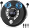 Greadio Discman CD Player Tragbar, Tragbarer CD Player mit 2000mAh Wiederaufladbarer und Anti-Skip/Stoßfest, Kompatibler FM-Sender, USB, AUX-Ausgang, Kopfhörer, Doppellautsprecher (Schwarz)