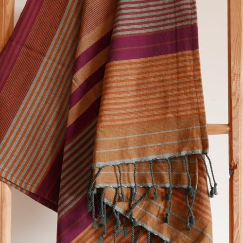 Karawan Authentic Hamamtuch Bio Ebony – XL 100x170 cm – Saunatuch, Strandtuch, Badetuch – Pestemal aus 100% Bio-Baumwolle – groß, leicht & saugfähig für Damen & Herren (Arabesk)