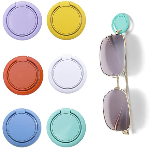 6 Stück Brillenhalter Wand,Brillen Halter,Sonnenbrillen Aufbewahrung Selbstklebender Sonnenbrillenhalter zum Aufhängen an der Wand für Sonnenbrillen Wandorganizer Brillen Wandhalter(6 Farben)