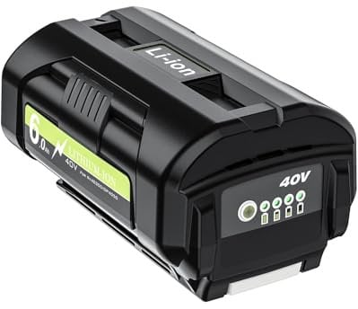 Batterie de rechange 5,0 Ah compatible avec les outils électriques sans fil Ryobi 40 V et chargeur RY40180, RY40200, RY40201A, RY40202, RY40204, RY40400, 1 pièce