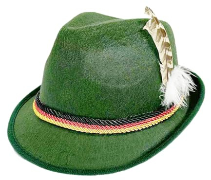 yakermur Deutscher Hut - Vlies Unisex Kopfbedeckung | Bayerischer Hut - für Erwachsene Party Halloween Karneval Kulturveranstaltung Bierfest Urlaub Feier