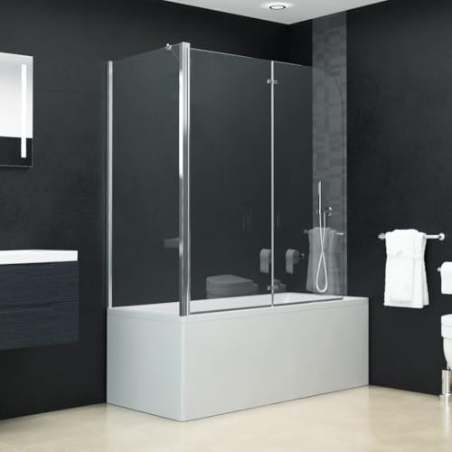 Mokuyary Faltbare Duschkabine ESG 120 x 68 x 130 cm Trennwand Duschwand Trennwand für offenen Raum Badezimmer