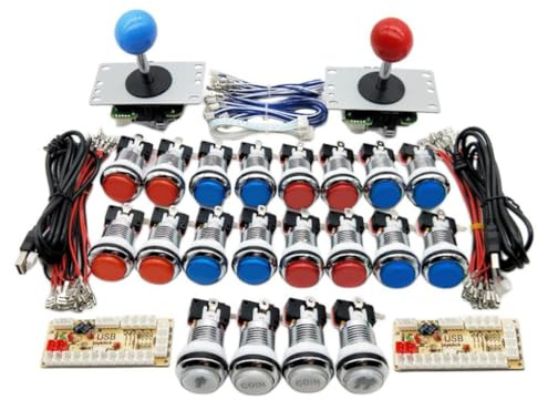 drburpily Arcade Gaming DIY Kits 2 Player USB Joystick And Buttons For Win10/8/7/Linux 2 Players Arcade Buttons And Joystick Kit