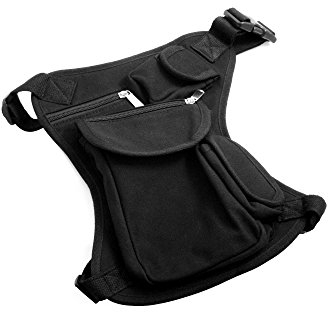 System-S Multi Beintasche Tasche Hüfttasche Gürteltasche Beinbeutel Hip Bag in Schwarz, 53551448, M