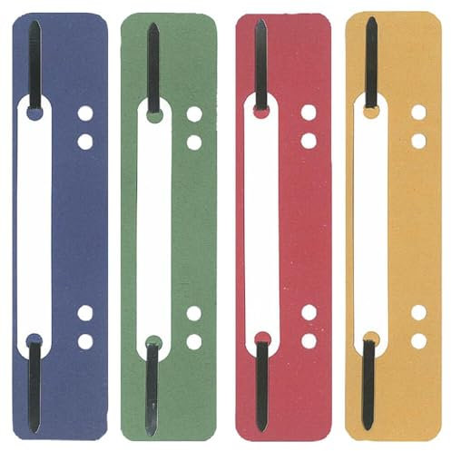 100 Heftstreifen, je 25x blau, gelb, grün und rot