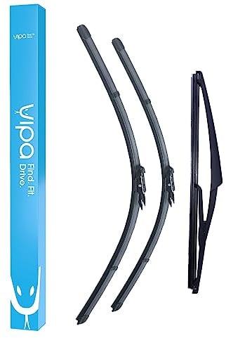 Vipa Car Parts Premium Wiper Blade Set | fits: VAUXHALL CORSA D Hatchback (Jul 2006 to Jun 2015) | All-Weather Performance | Durable, Streak-Free Windshield Wipers | Easy Installation