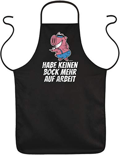 Tini - Shirts Arbeit-Sprüche Sprüche Grill-Schürze - lustige Schürze : Habe keinen Bock mehr auf Arbeit - witzige Kochschürze