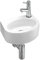 Home Supplies Ceramic Oval Wash Basin, Corner Bathroom Sink, Classic Design Cloakroom Vanity Unit With Cabinet, 130x300x235mm (HxWxD)
