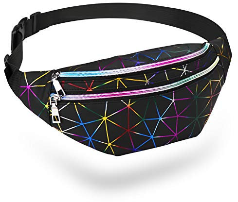 MOCOCITO Sac Banane de Randonnée Homme & Femme, 32x15x9cm avec Ceinture Ajustable 120cm, Tissu Imperméable, Idéal pour Sport et Voyage