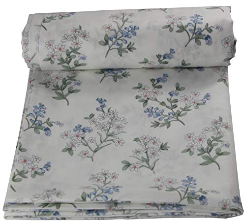 aufodara 1 Stück Stoff Meterware 1lfm 150CM breit, Reiner Baumwolle, Dekostoff Baumwollstoff zum Nähen, Baumwolltuch modische Muster (Grün - Weiß Blumen)