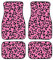 Amzbeauty Leopard Auto-Fußmatten (schwarz) 4 Stück Gummi-Rückseite Allwetter Universal Front & Heck Automotive Auto Teppiche Rosa